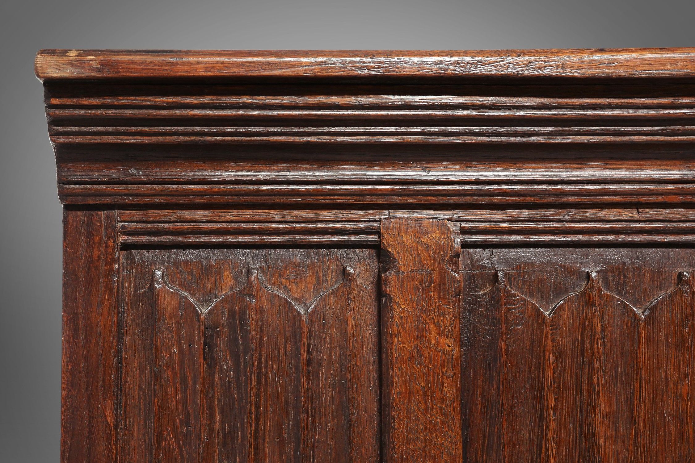 Neo-gothic cabinet in oak with concealed storage and rich decorations, France, 1850sthumbnail